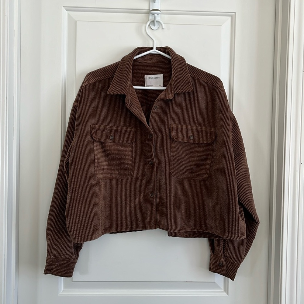 Bluenotes cropped corduroy shacket size medium
